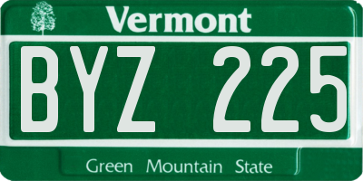 VT license plate BYZ225