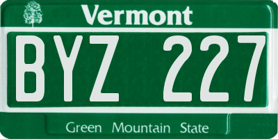 VT license plate BYZ227