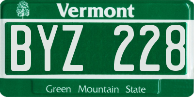 VT license plate BYZ228