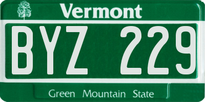 VT license plate BYZ229