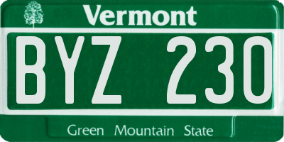 VT license plate BYZ230