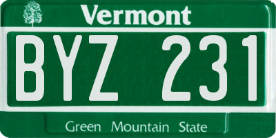VT license plate BYZ231