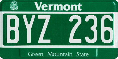 VT license plate BYZ236