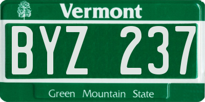 VT license plate BYZ237