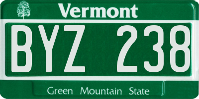 VT license plate BYZ238