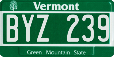 VT license plate BYZ239