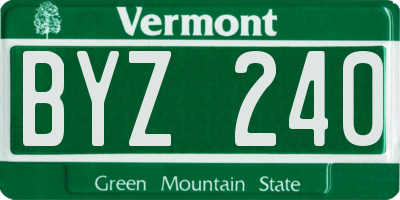 VT license plate BYZ240
