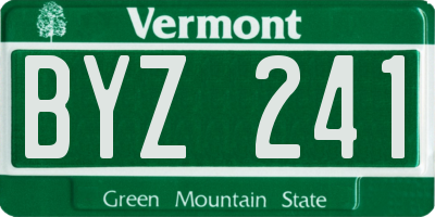 VT license plate BYZ241