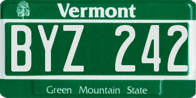 VT license plate BYZ242