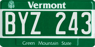 VT license plate BYZ243
