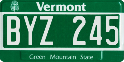 VT license plate BYZ245
