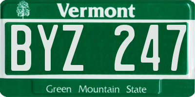 VT license plate BYZ247