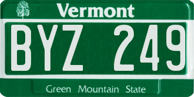 VT license plate BYZ249