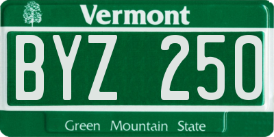 VT license plate BYZ250