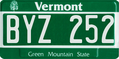 VT license plate BYZ252