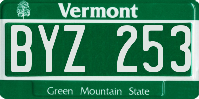 VT license plate BYZ253