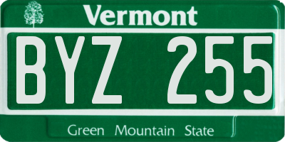VT license plate BYZ255