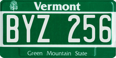 VT license plate BYZ256