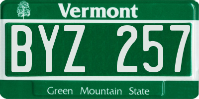 VT license plate BYZ257