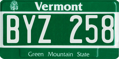 VT license plate BYZ258