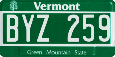 VT license plate BYZ259