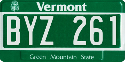 VT license plate BYZ261