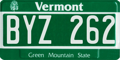 VT license plate BYZ262