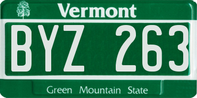 VT license plate BYZ263