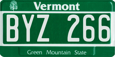 VT license plate BYZ266