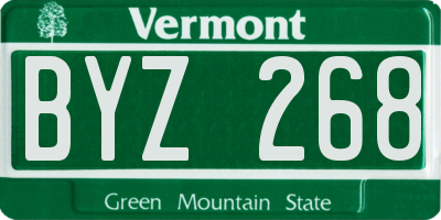 VT license plate BYZ268