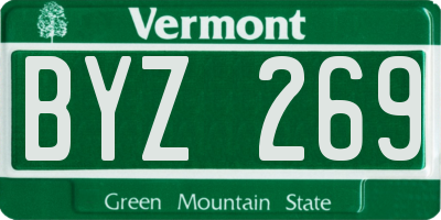 VT license plate BYZ269