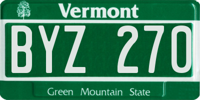 VT license plate BYZ270