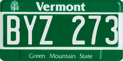 VT license plate BYZ273