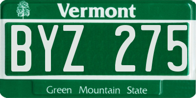 VT license plate BYZ275