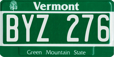 VT license plate BYZ276