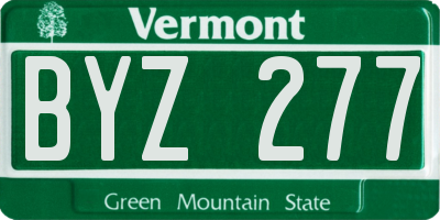 VT license plate BYZ277