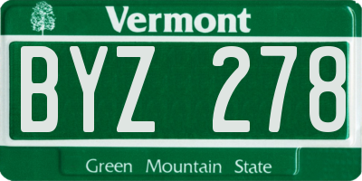 VT license plate BYZ278