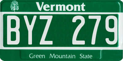 VT license plate BYZ279