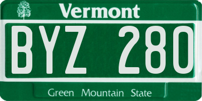 VT license plate BYZ280