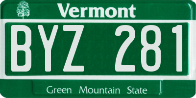 VT license plate BYZ281