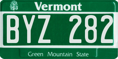 VT license plate BYZ282
