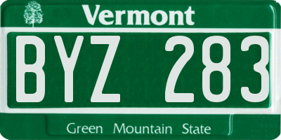 VT license plate BYZ283