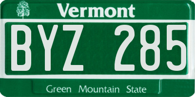 VT license plate BYZ285