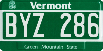 VT license plate BYZ286