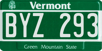 VT license plate BYZ293
