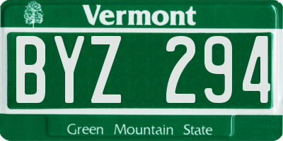 VT license plate BYZ294