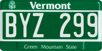 VT license plate BYZ299
