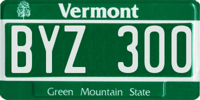 VT license plate BYZ300