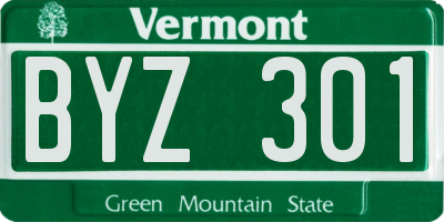 VT license plate BYZ301