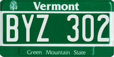 VT license plate BYZ302